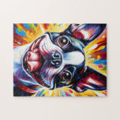 Puzzle Portrait de chien Boston Terrier Impression d'art  (Horizontal)