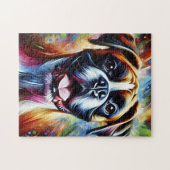 Puzzle Portrait de chien Boxer Impression d'art acrylique (Horizontal)