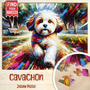 Puzzle Portrait de chien Cavachon Impression d'art acryli