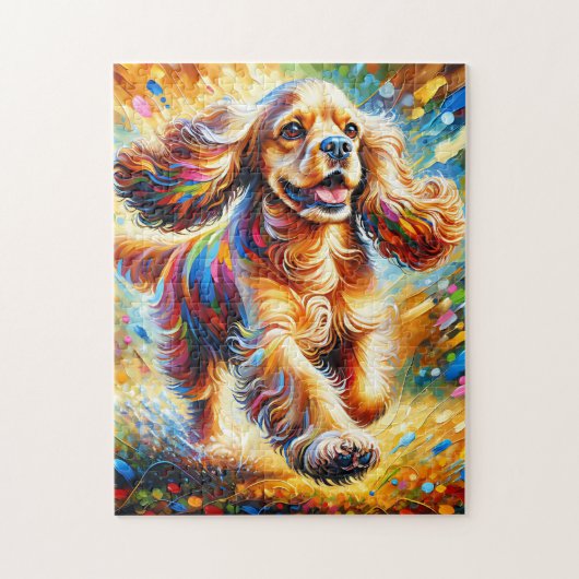 Puzzle Portrait de Chien Cocker Spaniel Impression d'Art (Vertical)