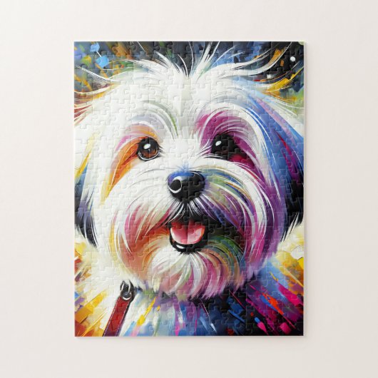 Puzzle Portrait de Chien Coton De Tulear Impression Artis (Vertical)