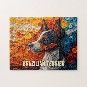 Puzzle Portrait de chien d'art de Queue de papier Terrier