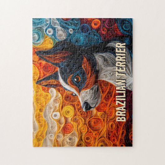 Puzzle Portrait de chien d'art de Queue de papier Terrier (Vertical)