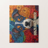 Puzzle Portrait de chien d'art de Queue de papier Terrier (Vertical)