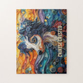 Puzzle Portrait de Chien d'Art Décoré Chinois (Vertical)