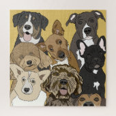 Puzzle Portrait de chien de groupe | Thème Chien mignon (Vertical)