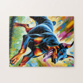 Puzzle Portrait de chien Doberman Pinscher Impression d'a (Horizontal)