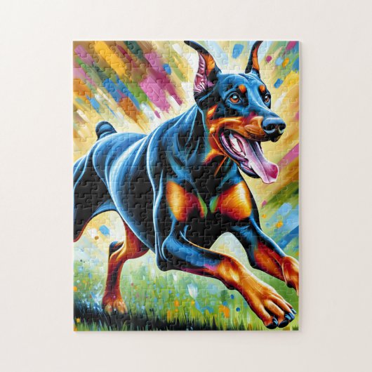 Puzzle Portrait de chien Doberman Pinscher Impression d'a (Vertical)