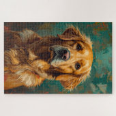 Puzzle Portrait de chien doré artistique Peinture à l'hui (Horizontal)
