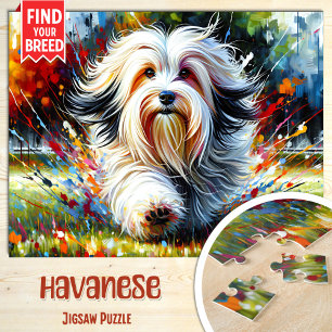 Puzzle Portrait de chien Havanais Impression d'art en a