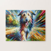 Puzzle Portrait de chien Irish Wolfhound Impression d'art (Horizontal)