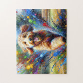 Puzzle Portrait de chien Labradoodle australien Art acryl (Vertical)