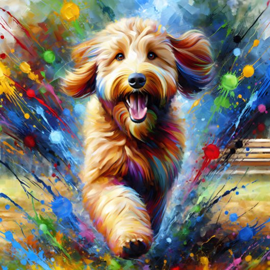 Puzzle Portrait de chien Labradoodle australien Art acryl