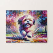 Puzzle Portrait de chien Lhasa Apso Impression d'art en a (Horizontal)