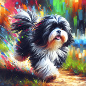 Puzzle Portrait de chien Lowchen Impression d'art acryliq