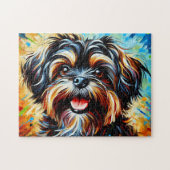 Puzzle Portrait de chien Lowchen Impression d'art en acry (Horizontal)