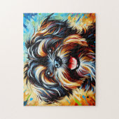 Puzzle Portrait de chien Lowchen Impression d'art en acry (Vertical)