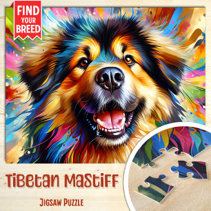 Puzzle Portrait de chien Mastiff Tibétain Impression d'ar