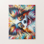 Puzzle Portrait de chien Papillon Impression d'art acryli (Vertical)