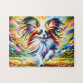 Puzzle Portrait de chien Papillon Impression d'art en acr (Horizontal)