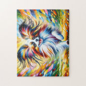 Puzzle Portrait de chien Papillon Impression d'art en acr (Vertical)