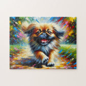 Puzzle Portrait de chien Pékinois Impression d'art acryli (Horizontal)