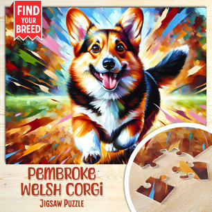 Puzzle Portrait de Chien Pembroke Welsh Corgi en Acryliqu