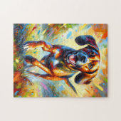 Puzzle Portrait de chien Plott Hound Impression d'art en  (Horizontal)