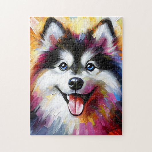 Puzzle Portrait de chien Pomsky Impression d'art acryliqu (Vertical)