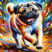 Puzzle Portrait de chien Pug Impression d'art acrylique C