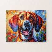 Puzzle Portrait de chien Redbone Coonhound Impression d'a (Horizontal)