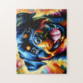 Puzzle Portrait de chien Rottweiler Acrylique Art Imprime (Vertical)