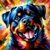 Puzzle Portrait de chien Rottweiler Acrylique Art Imprime