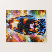 Puzzle Portrait de chien Rottweiler Impression d'art en a (Horizontal)
