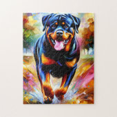 Puzzle Portrait de chien Rottweiler Impression d'art en a (Vertical)
