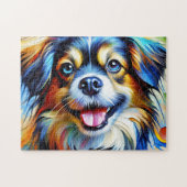 Puzzle Portrait de Chien Spaniel Tibétain Impression d'Ar (Horizontal)