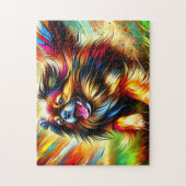 Puzzle Portrait de Chien Spaniel Tibétain Impression d'Ar (Vertical)