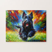 Puzzle Portrait de chien Terrier Écossais Impression d'ar (Horizontal)