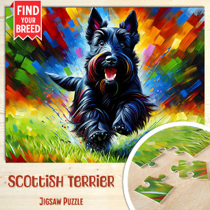 Puzzle Portrait de chien Terrier Écossais Impression d'ar
