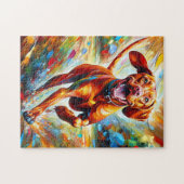Puzzle Portrait de chien Vizsla Acrylique Art Imprimer Am (Horizontal)