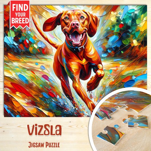 Puzzle Portrait de chien Vizsla Acrylique Art Imprimer Am