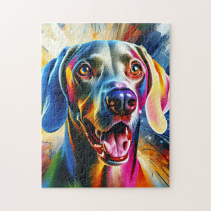 Puzzle Portrait de chien Weimaraner Impression d'art en a