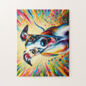 Puzzle Portrait de chien Whippet Impression d'art acryliq (Vertical)
