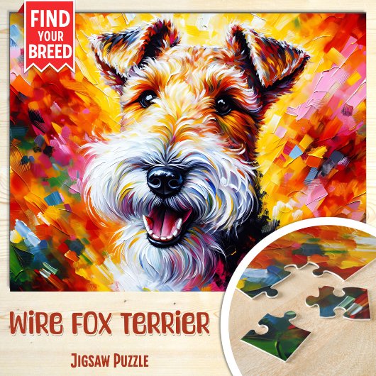 Puzzle Portrait de chien Wire Fox Terrier Impression d'ar