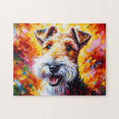 Puzzle Portrait de chien Wire Fox Terrier Impression d'ar (Horizontal)