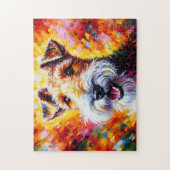 Puzzle Portrait de chien Wire Fox Terrier Impression d'ar (Vertical)