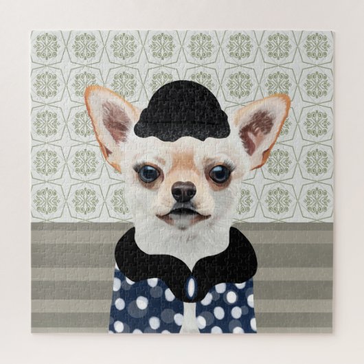 Puzzle Portrait de Chihuahua blanc mignon (Vertical)