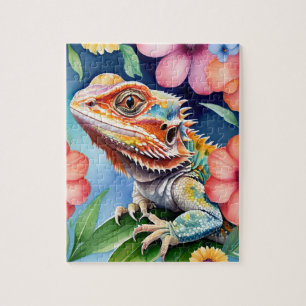 Puzzle Portrait de Famille de Lézard Dragon Barbu Animal 