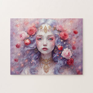 Puzzle Portrait de fée de la fleur enchantée