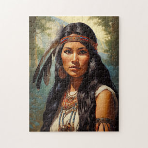 Puzzle Portrait de femme amérindienne